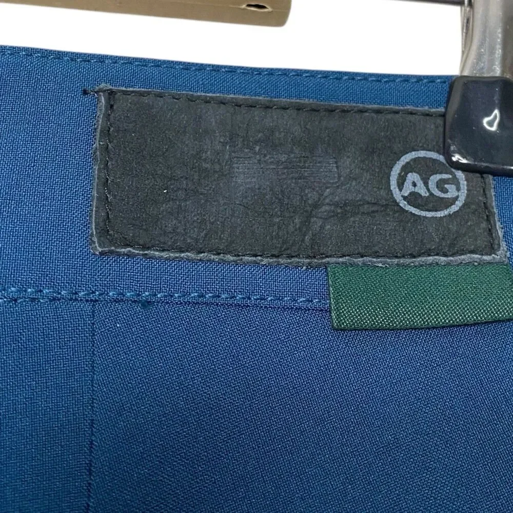AG Adriano Goldschmied Golf Pants 33x34 Blue Straight Trousers Green Label NEW